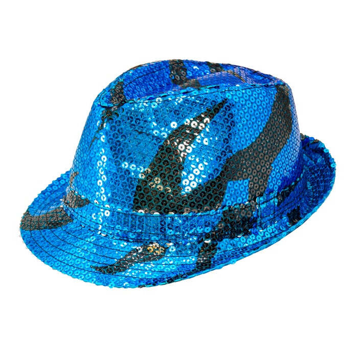Blue Waves Sequin Fedora