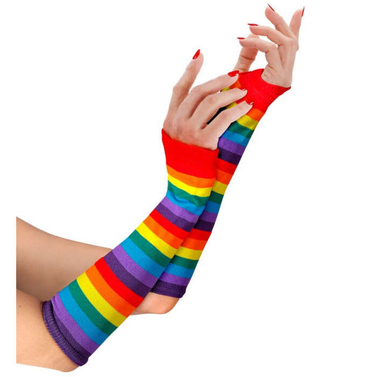 Rainbow Fingerless Gloves 33 Cm