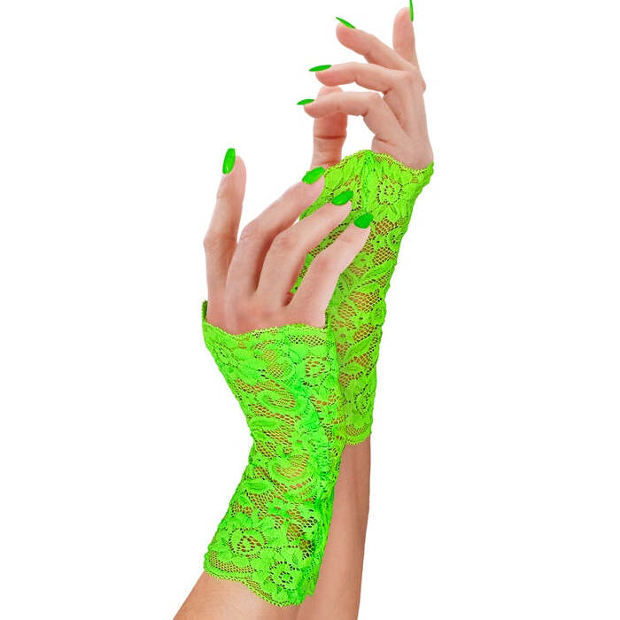 Neon Green Lace Gloves