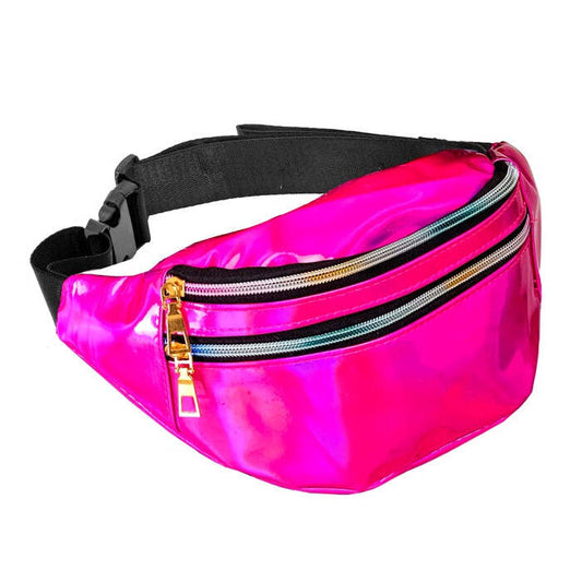 Pink Holographic Belt Bag