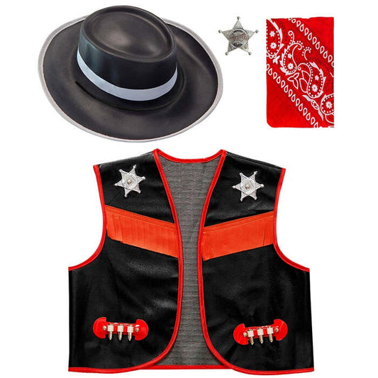 Cowboy  Vest, Hat, Bandana, Sheriff Star 