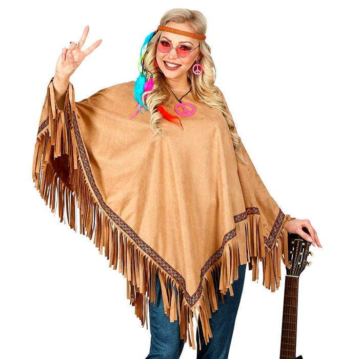 Brown Suede Look Poncho