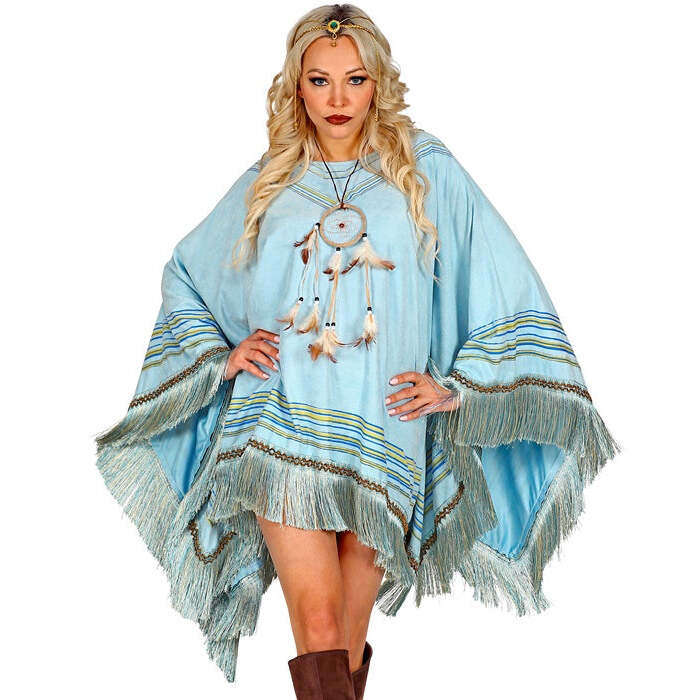 Azure Suede Look Poncho