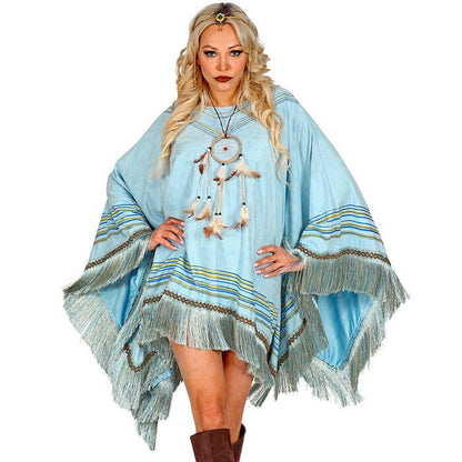 Azure Suede Look Poncho