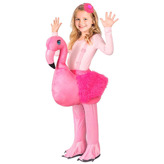 Flamingo  Ride-On Costume With Adjustable Braces, Headpiece 