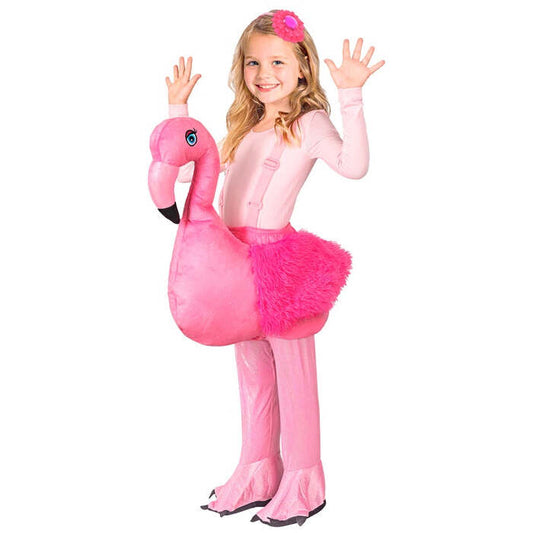 Flamingo  Ride-On Costume With Adjustable Braces, Headpiece 