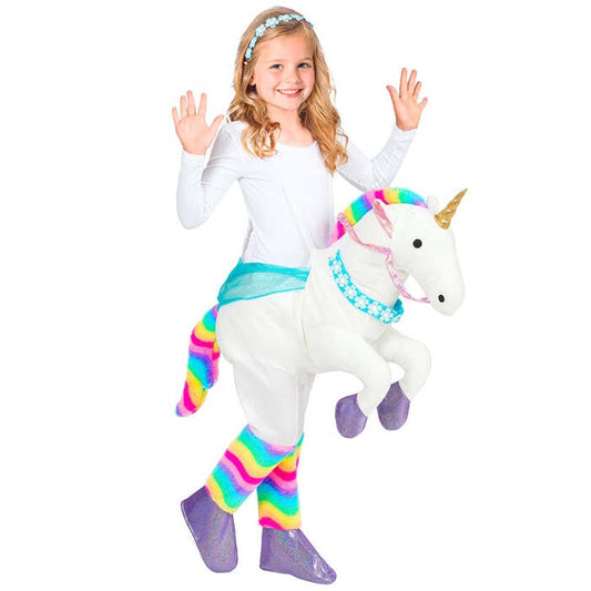 Unicorn  Ride-On Costume With Adjustable Braces, Headband 