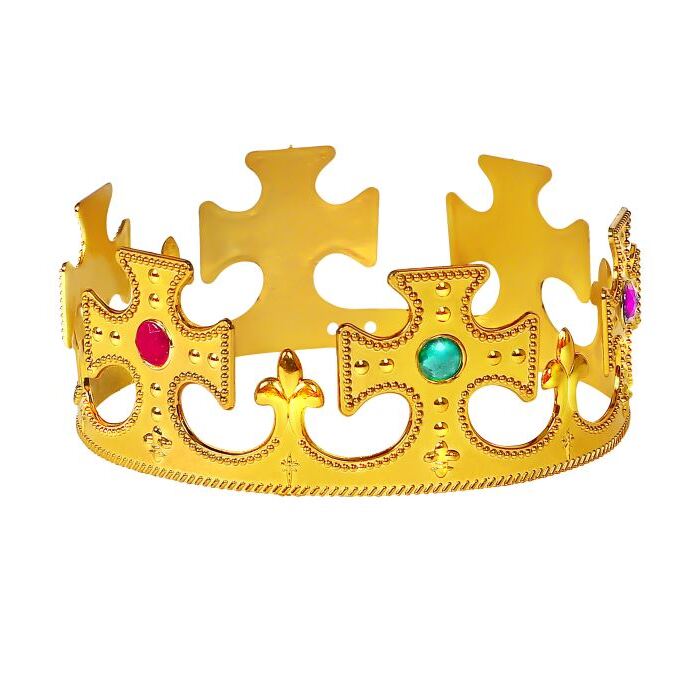 Gold King Crown With Gems