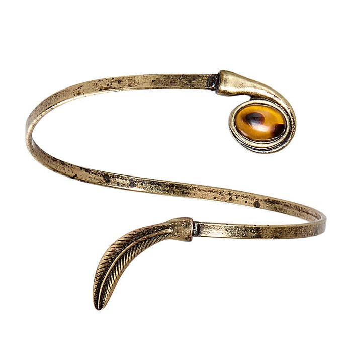 Antiquated Gold Leaf Armband Withamber Gem