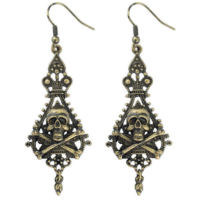 Pair Of Pirate Skull & Cross Bones Earrings