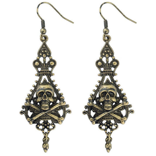 Pair Of Pirate Skull & Cross Bones Earrings