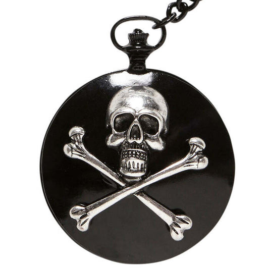 Skull & Cross Bones Pocket Watch With Chain