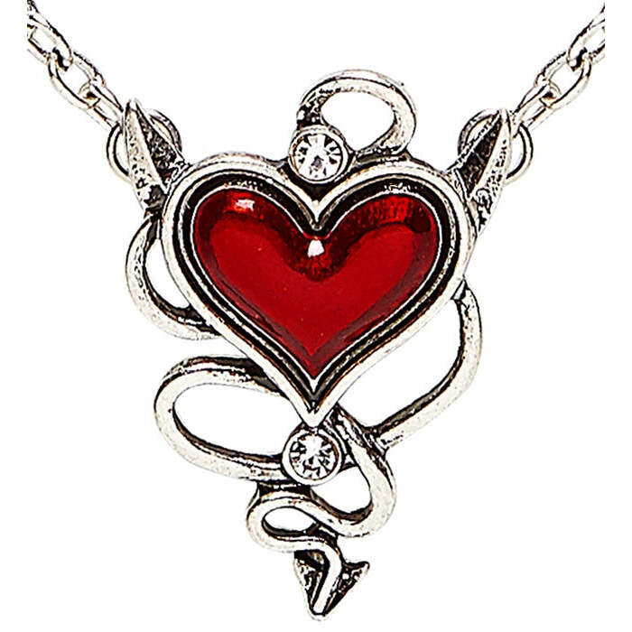 Devilish Red Heart Gem Necklace