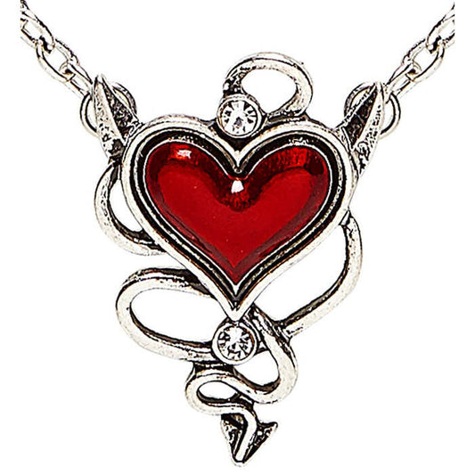 Devilish Red Heart Gem Necklace