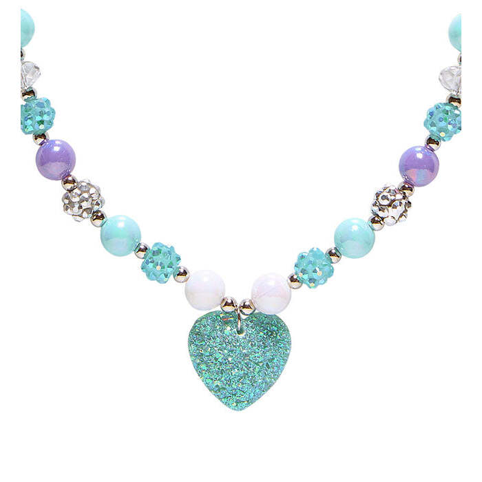 Azure  Heart Beaded Necklace