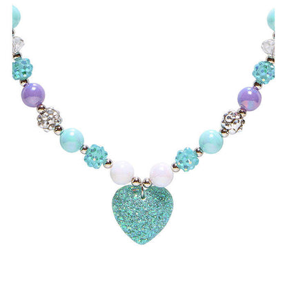 Azure  Heart Beaded Necklace