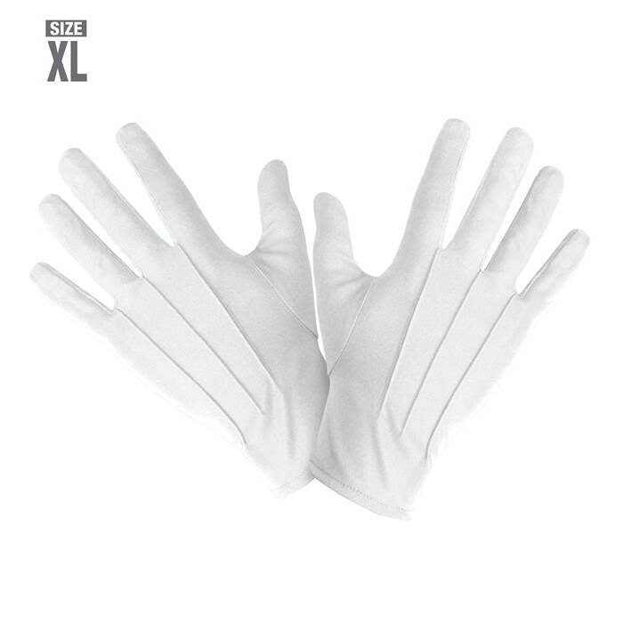 White Gloves Xl Size