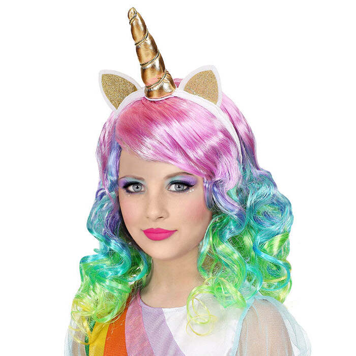 Unicorn Wig & Headband In Box