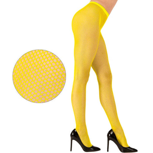 Neon Yellow Fishnet Pantyhose