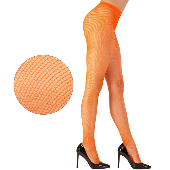 Neon Orange Fishnet Pantyhose
