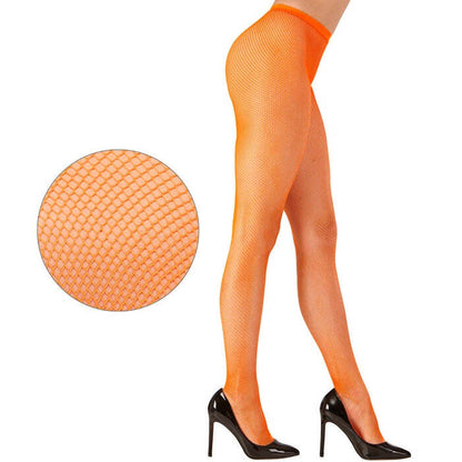 Neon Orange Fishnet Pantyhose