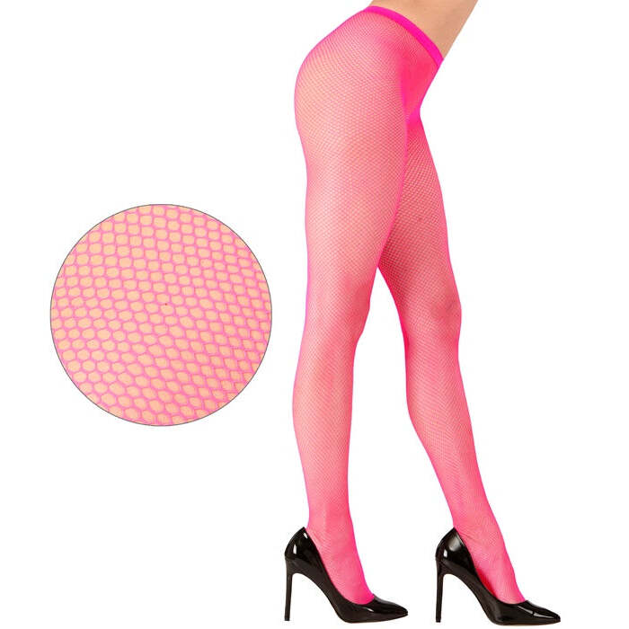 Neon Pink Fishnet Pantyhose