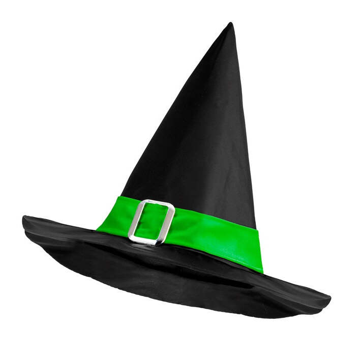 Witch Hat With Green Band And Buckle