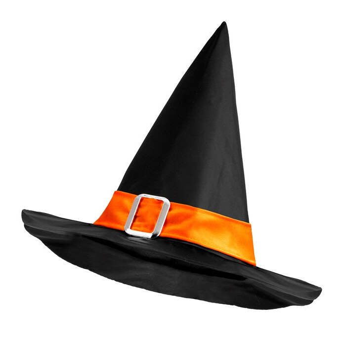 Witch Hat With Orange Band And Buckle