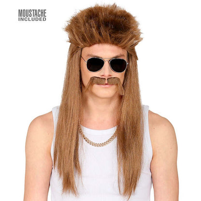 Redneck Wig & Moustache In Polybag