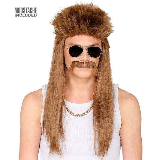 Redneck Wig & Moustache In Polybag