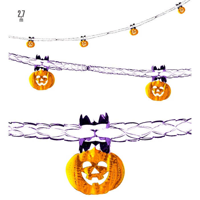 Foil Pumpkin Garland 2,7 M
