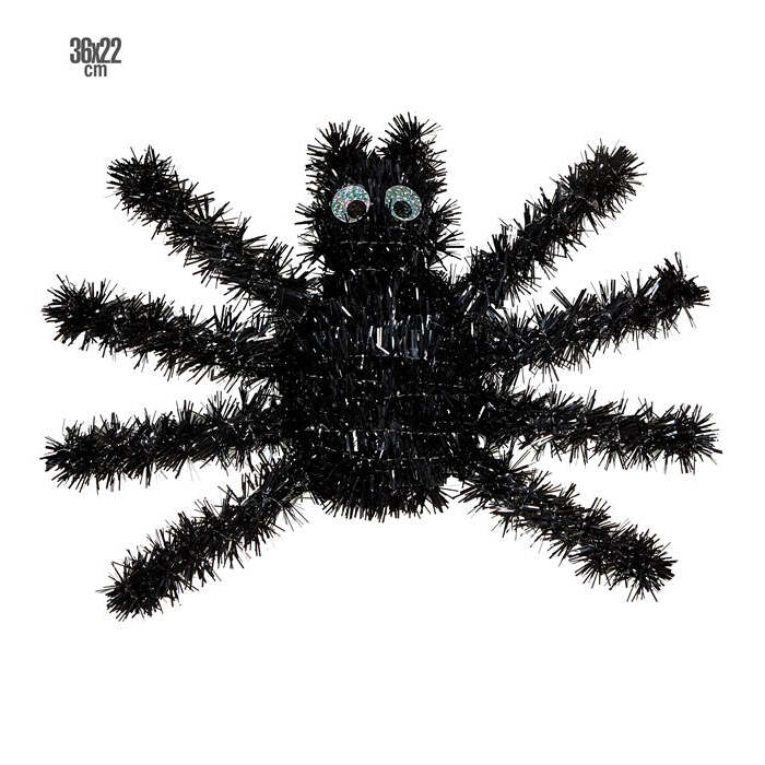 Tinsel Black Spider 36 X 22 Cm