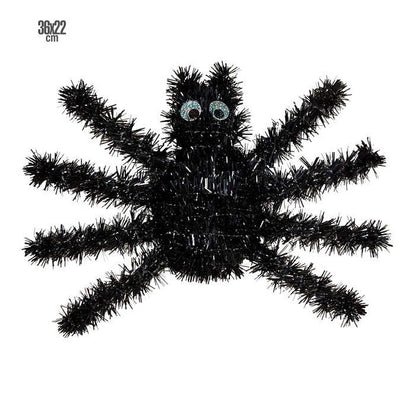 Tinsel Black Spider 36 X 22 Cm