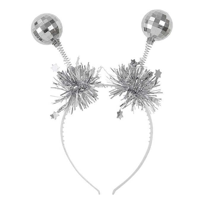 Disco Ball Head Bopper With Tinsel
