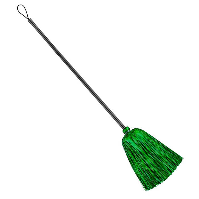 Green Tinsel Witch Broom 92 Cm