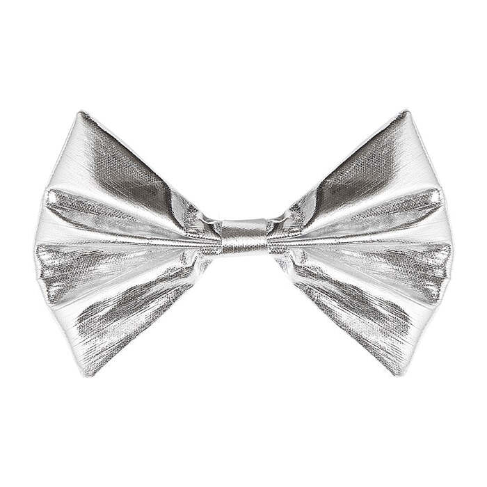 Silver Metallic Bow Tie