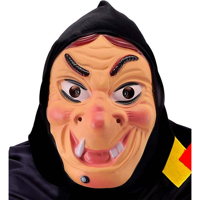 Witch Mask With Headscarf Plastic
