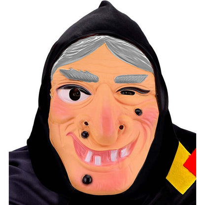 Witch Mask With Headscarf Plastic
