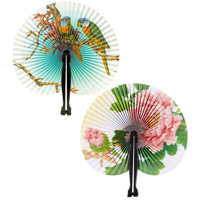Oriental Paper Fan 23 Cm - 2 Styles Ass.