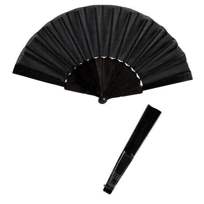 Black Fabric Fan 23 Cm