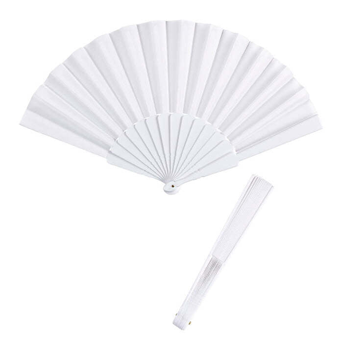 White Fabric Fan 23 Cm
