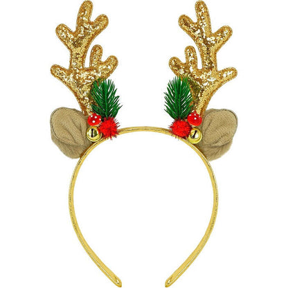 Headpiece Reindeer Glitter Gold