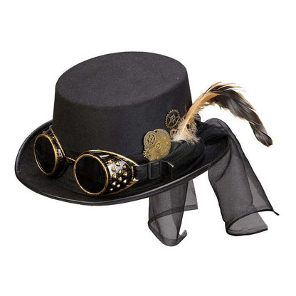 Top Hat Steampunk With Goggles & Clockwork Deco 12 Cm