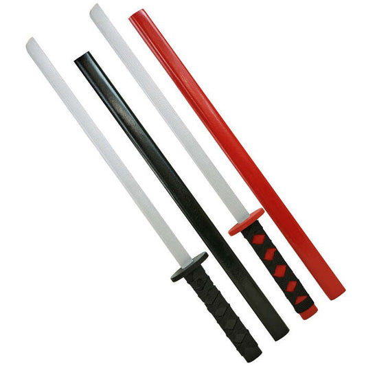 Set Of 2 Katana With Scabbard Ninja Wood Black & Red 72 Cm