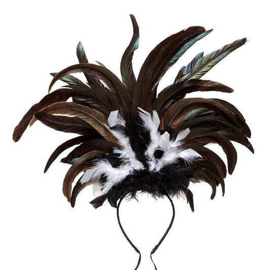 Copacabana Feathered Headband - Black/White