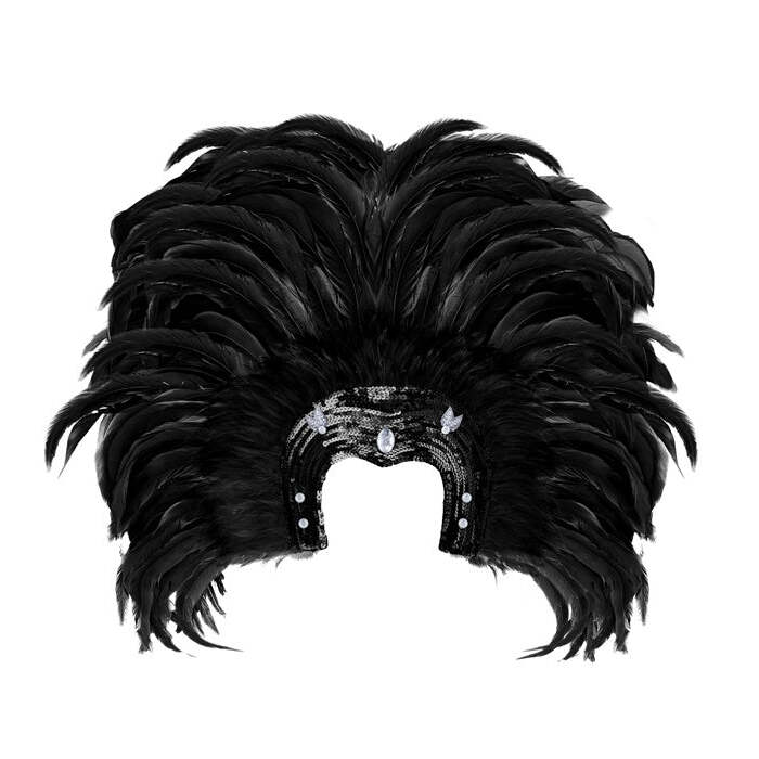 Feathered Brazil Headdress - Black
