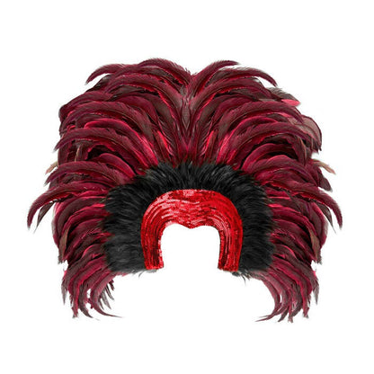 Feathered Brazil Headdress - Red