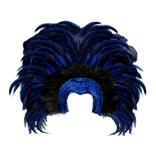 Feathered Brazil Headdress - Blue