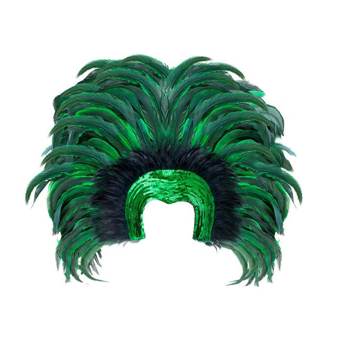 Feathered Brazil Headdress - Green