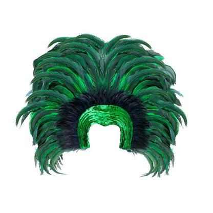 Feathered Brazil Headdress - Green